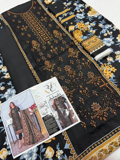 Hajra Eman, (حاجرہ ایمان) Lawn 90/70, Pannel sequence Embroidered 40 design and color