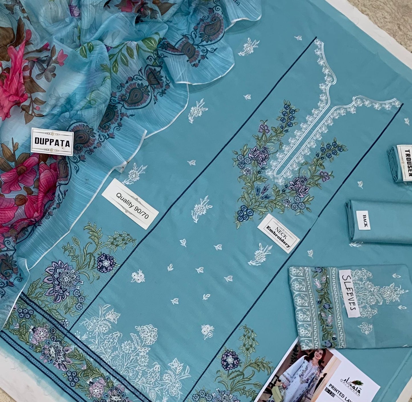 Jade Summer Collection: Quality Airjet Lawn with heavy embroidered,