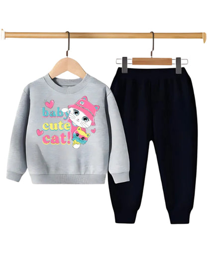 Baby cute cat Printed shirt& pant set
