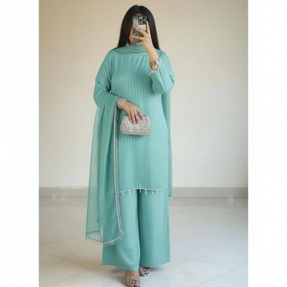 Shamooz silk patchwork suit 3PCS