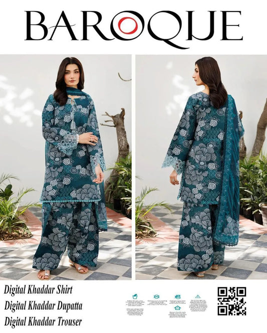 Women's unstitched Khaddar digital print 3PCS