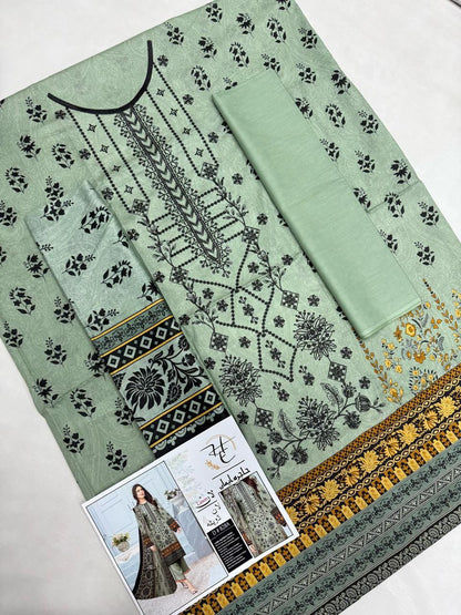 Hajra Eman, (حاجرہ ایمان) Lawn 90/70, Pannel sequence Embroidered 40 design and color
