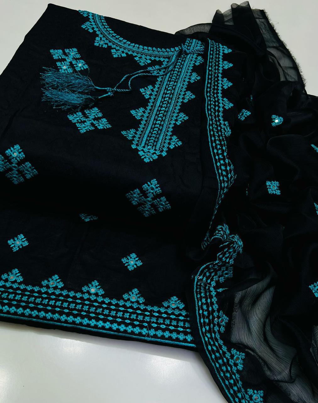 New arrival Lawn, cross Stitch side gala,9mm, Embroidered