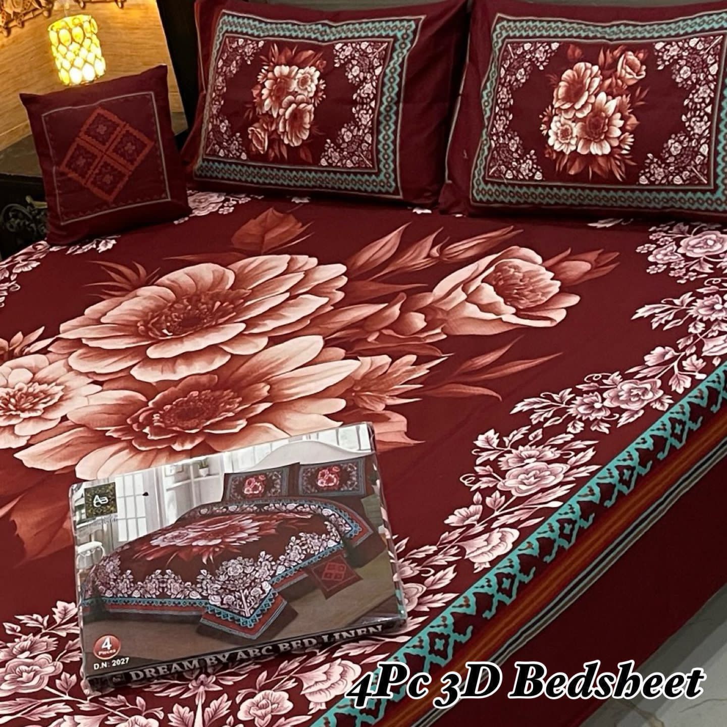 4Pc 3D Panel Bedsheet 25 design