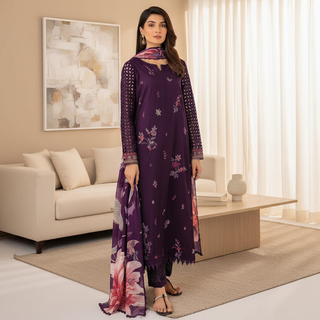 Limelight embroidered lawn