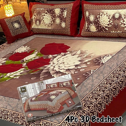 4Pc 3D Panel Bedsheet 25 design