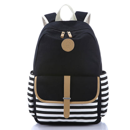 Girls imported canvas school bag pack with strips