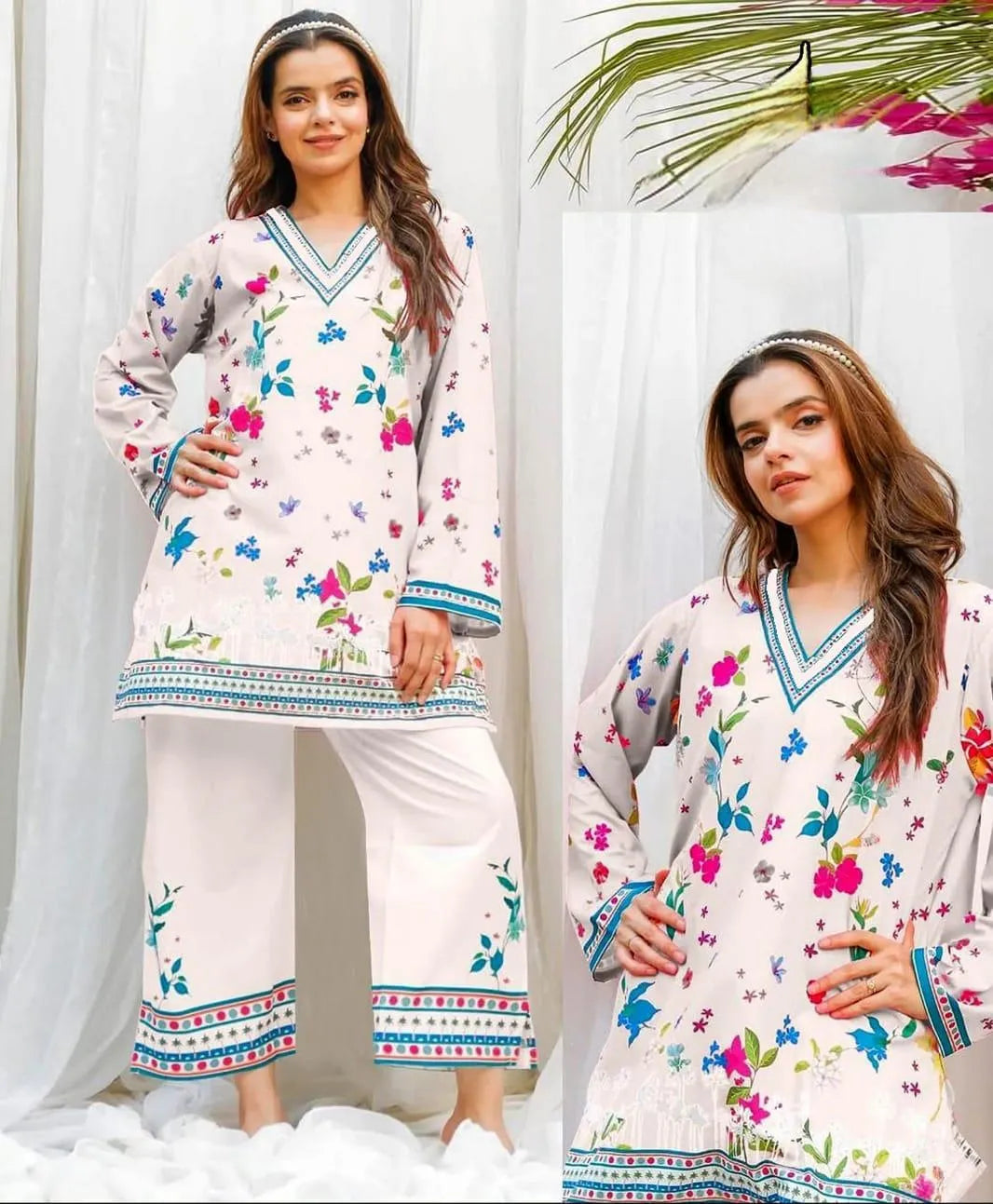 Swiss lawn digital print coord dress