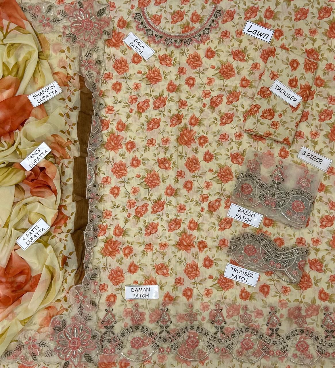Laam, 3PCS, lawn 90/88*