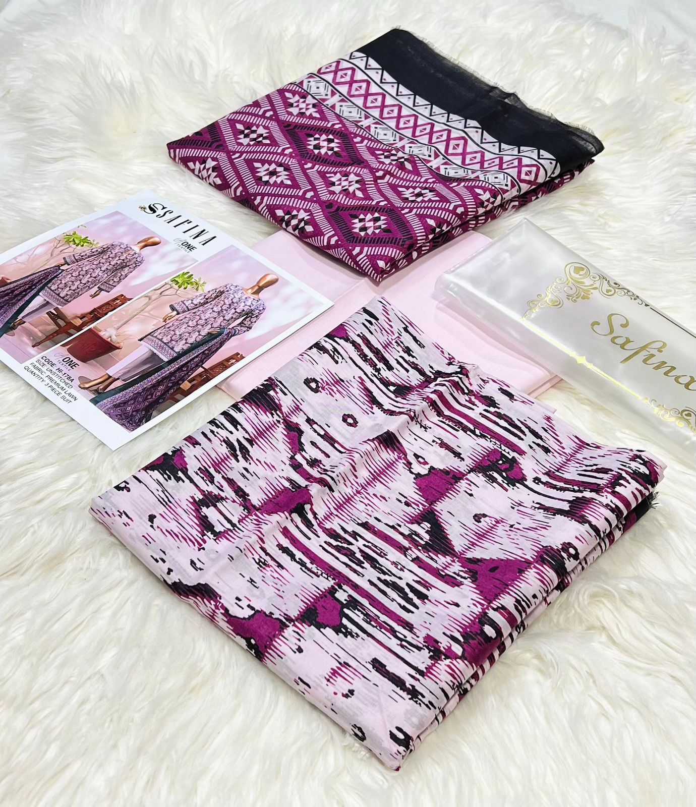 Safina digital printed lawn shirt, dupatta and trouser 10 colors