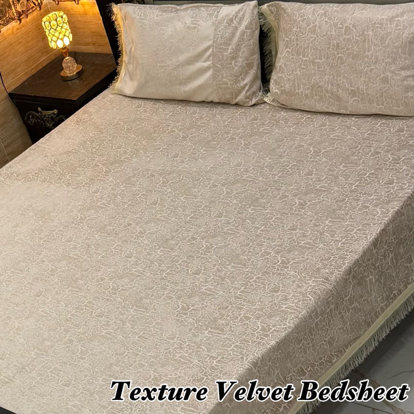 3PC Texture Velvet Bedsheet 25 colour's