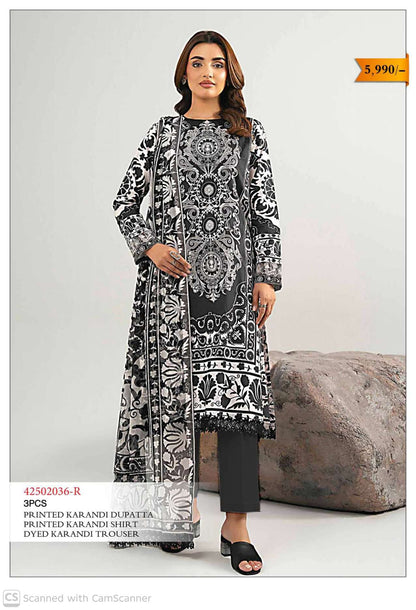Ladies printed Karandi dress