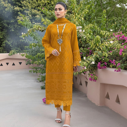 Kahf fine quality lawn, Fully Heavy Embroidered Lawn Front With Chikenkari Work