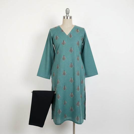 summer cotton embroidered Top with baggy Jean