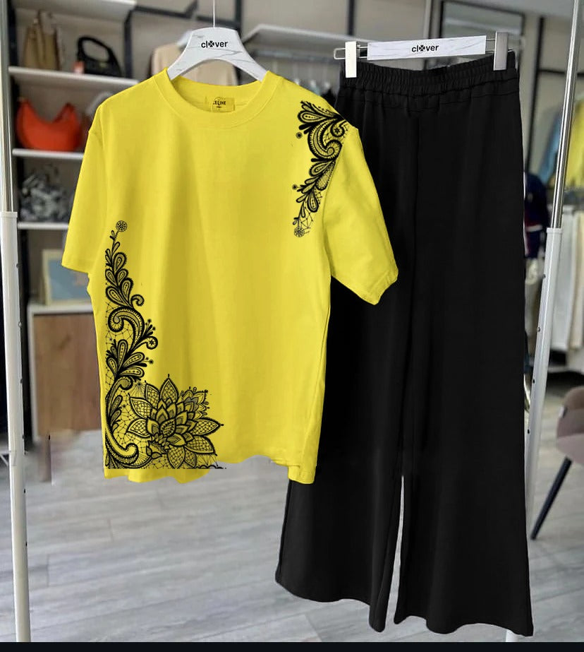 New Cotton Jersey,Flower Printed Night Suits for Girls and Women
