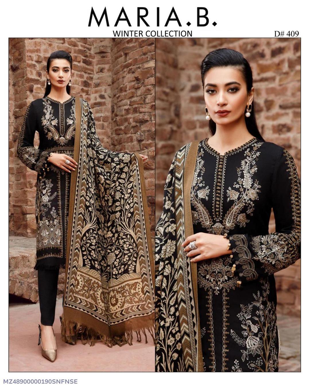 Women's embroidered unstitched dress 3pcs winter collection