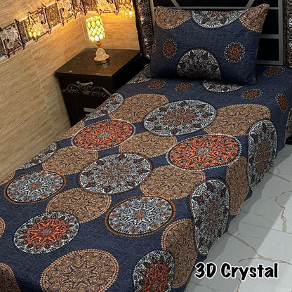 Alkaram 4Pc Mix Cotton Single Pair Bedsheets  4 colours