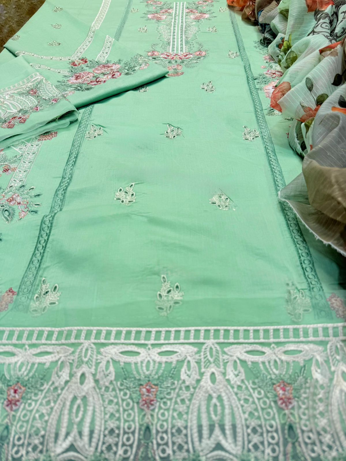 JADE* 3pc SUMMER CASUAL LAWN AIR JET FINE QUALITY STUFF* EMBROIDERED