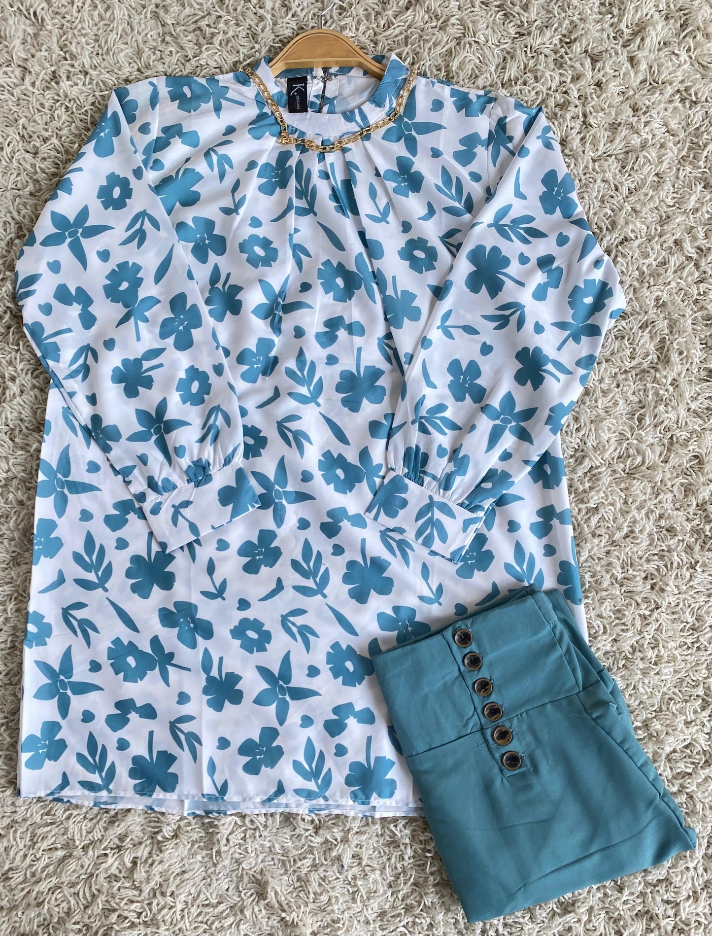 New Arrival Stitched 2 piece printed shirt and button palazzo*✨