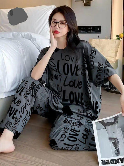 Stylish comfortable printed night suit 2 PCs, High quality