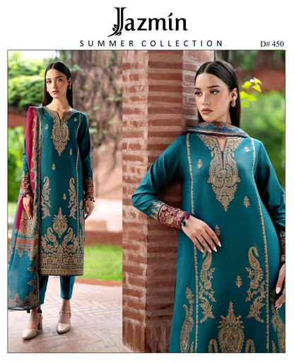 Women's embroidered unstitched dress