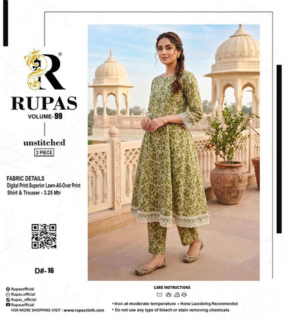 RUPAS, Digital Print Superior Lawn All-Over Print Shirt & Trouser