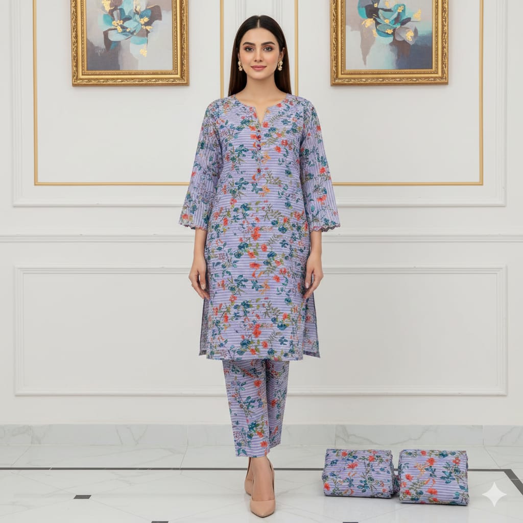 Floral Prints New Arrival,Summer Collection 2026, 2pc,Front Full Digital Printed Shirt*