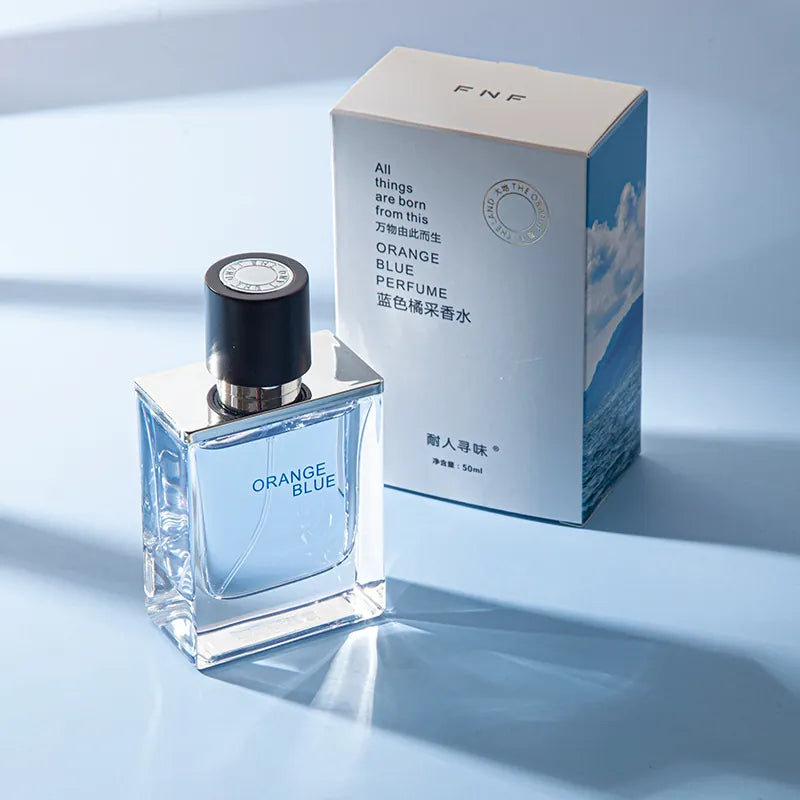 Intriguing blue orange perfume for men wooden fragrance love Ng lasting