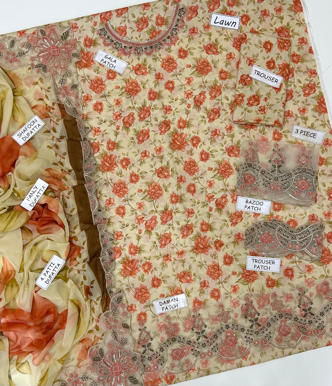 Laam, 3PCS, lawn 90/88*