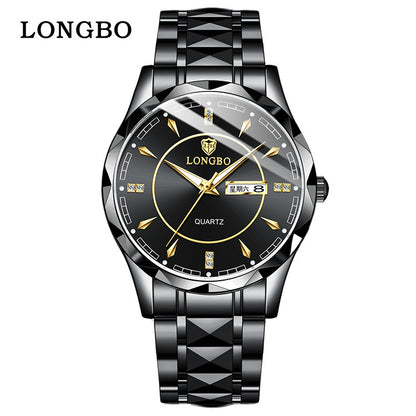 Longbo Brand Men's Quartz Waterproof Watch: Simple Casual Couple Watch.