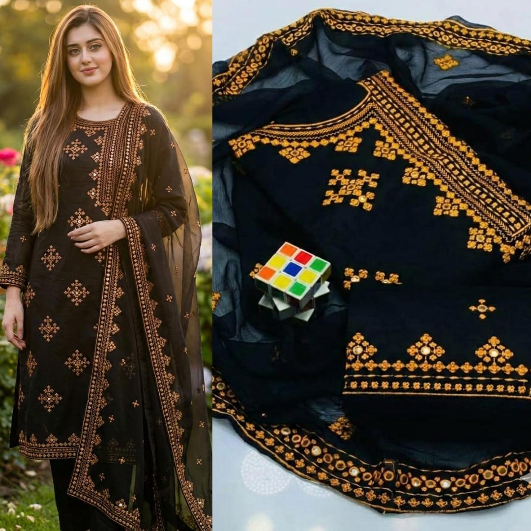 New arrival Lawn, cross Stitch side gala,9mm, Embroidered