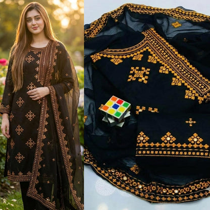 New arrival Lawn, cross Stitch side gala,9mm, Embroidered