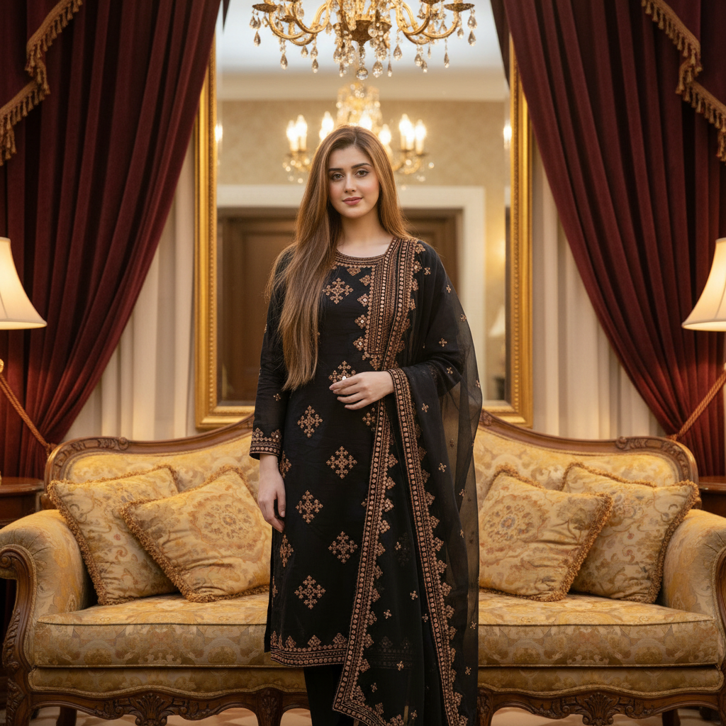 New arrival Lawn, cross Stitch side gala,9mm, Embroidered