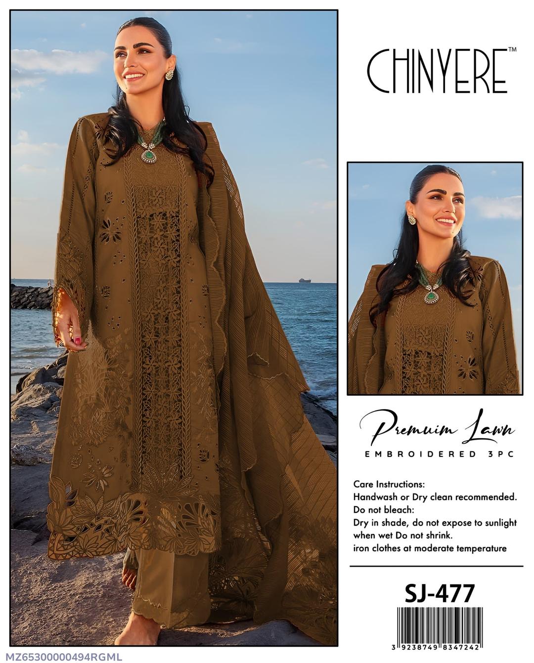 Women's embroidered unstitched dress