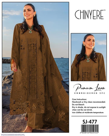 Women's embroidered unstitched dress