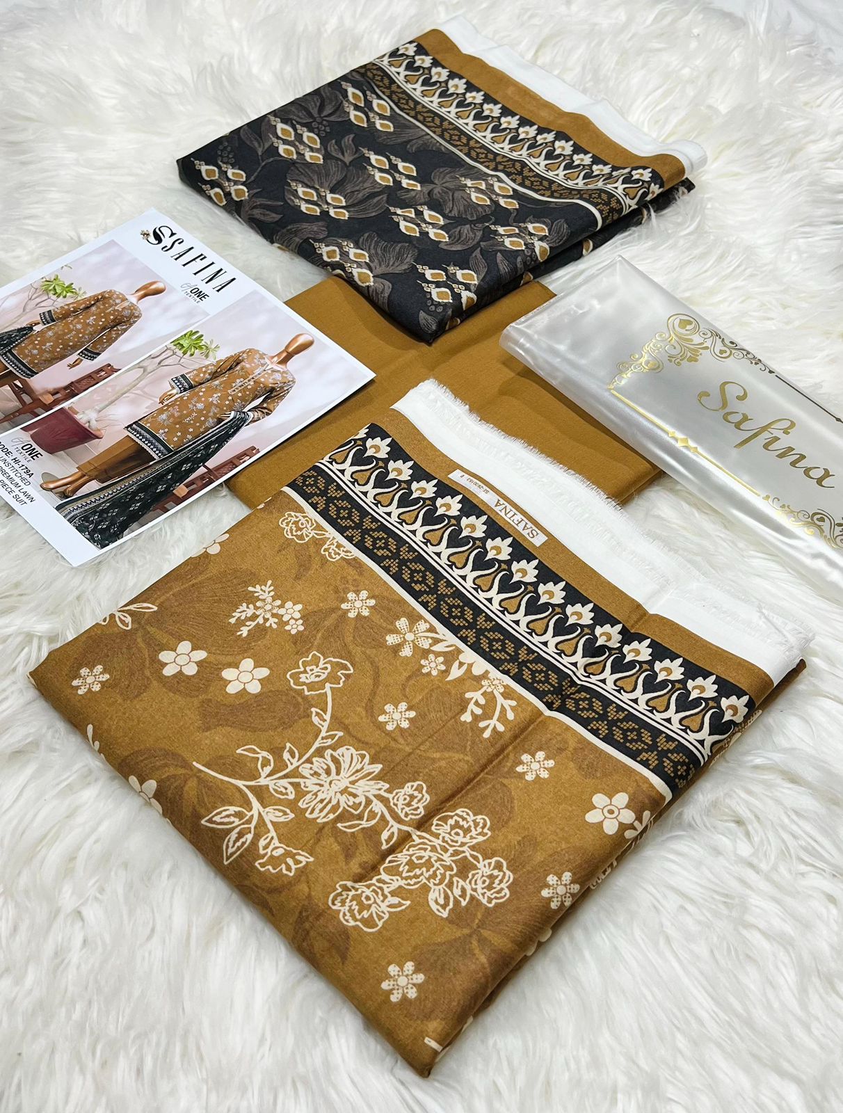 Safina digital printed lawn shirt, dupatta and trouser 10 colors