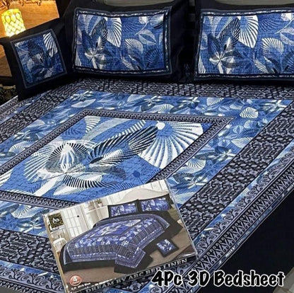 4Pc 3D Panel Bedsheet 25 design