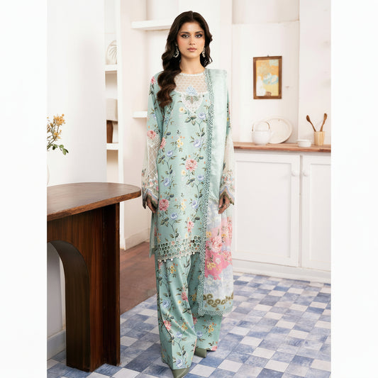 LAWN, 3pcs,Front Lawn Printed*
Daman Embroidered