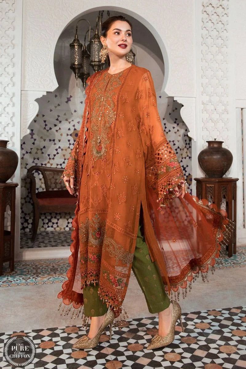 Maria B.CHIFFON Suit With MALAI Trouser