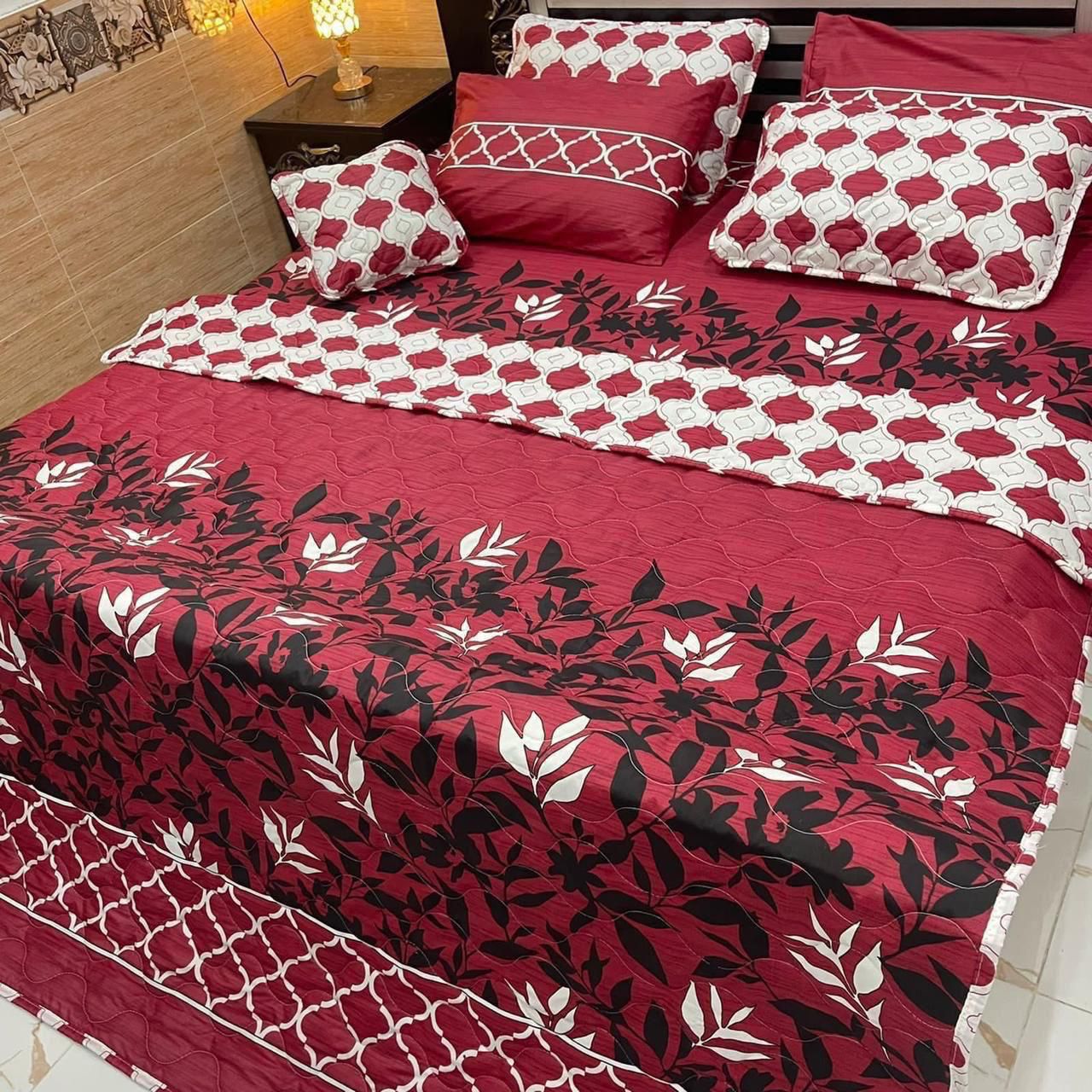 7Pcs Printed Comforter Set, Cotton Mix, 100% Fine Stuff, 22 colors