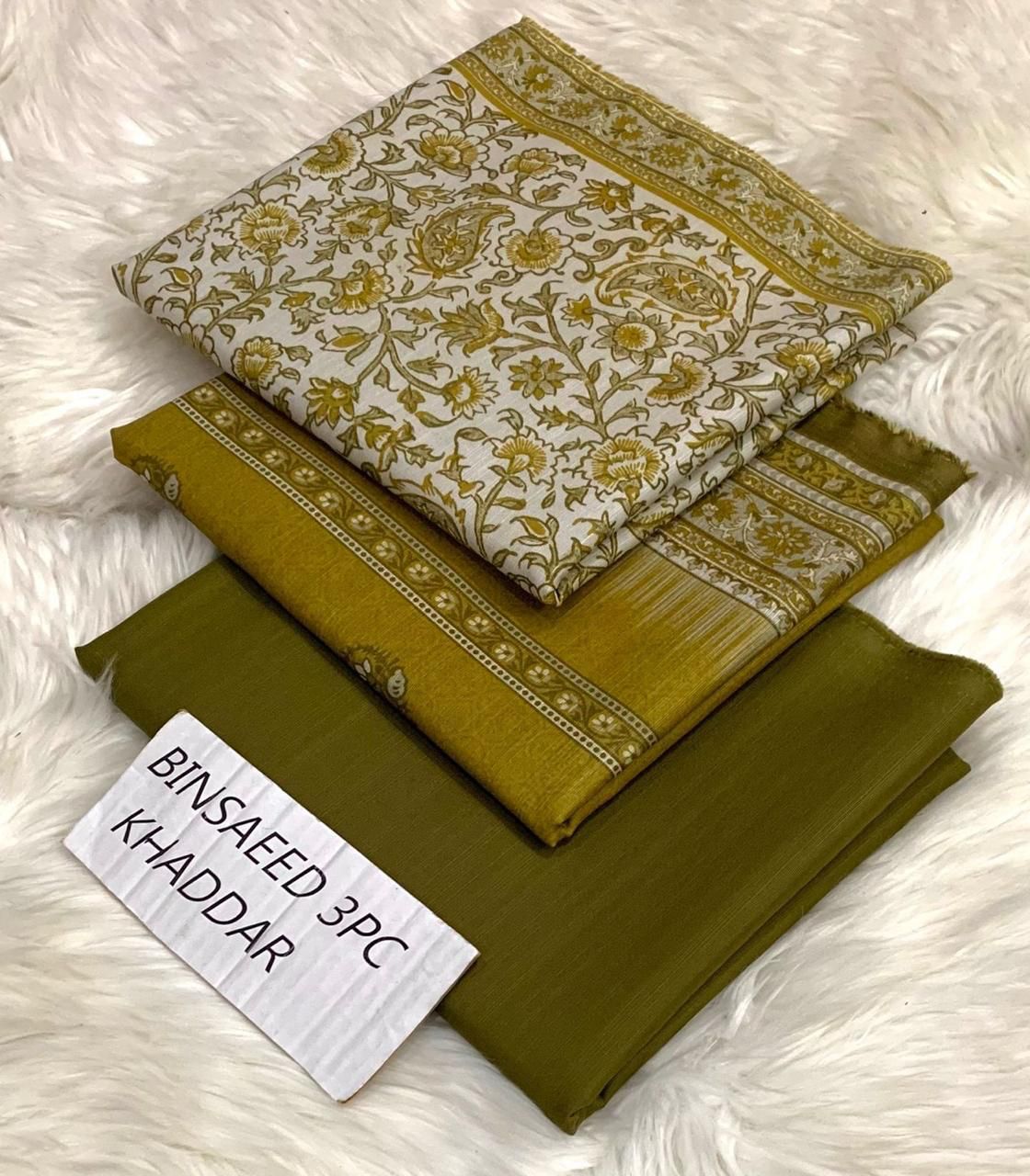 Ladies winter collection printed Karandi (Dupatta, shirt, trouser, 3Pcs)