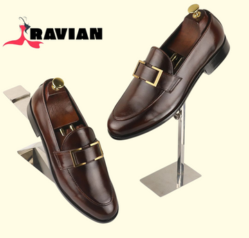 Patina Gold leather shoes