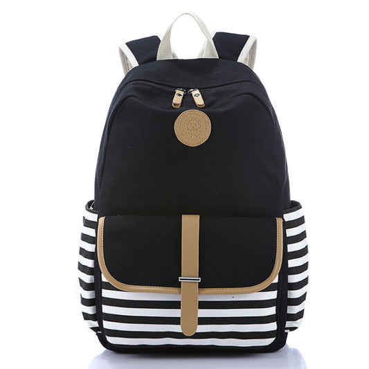 Girls imported canvas school bag pack with strips