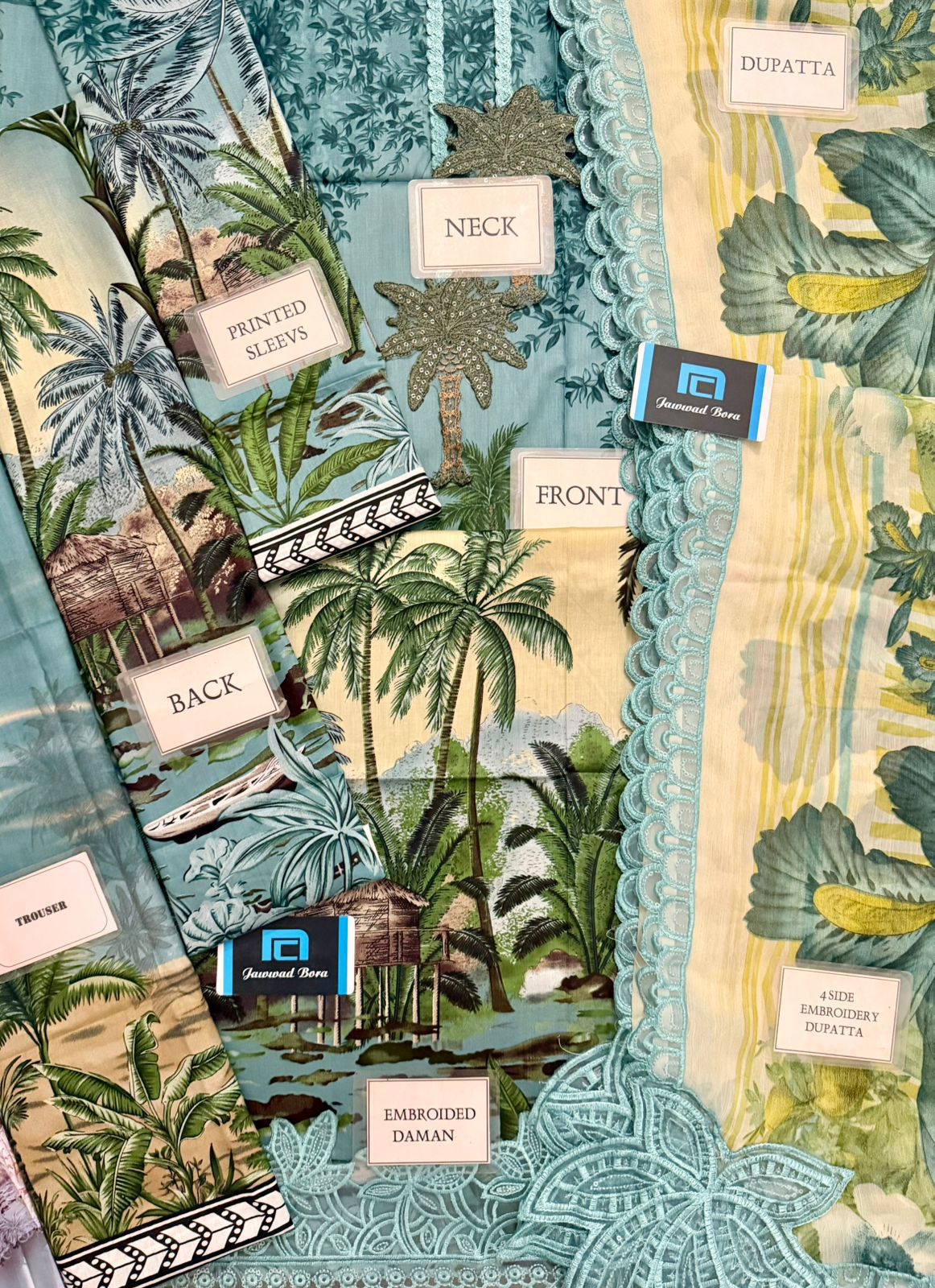 Maria.B,Printed lawn with fully embroidered spengle work neckline