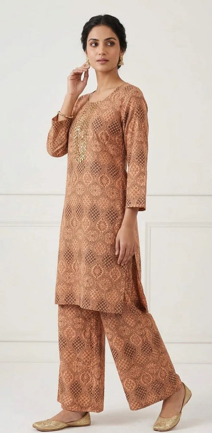 Arabic Lawn, with peach block 2Pcs