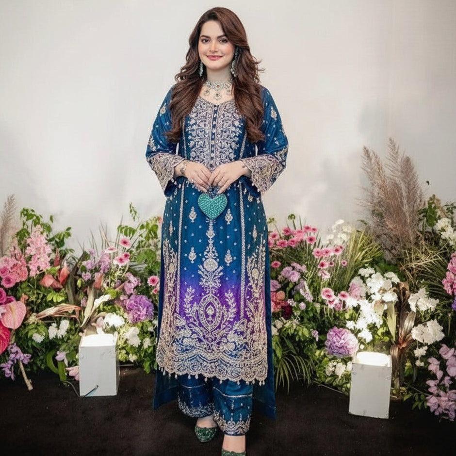 ETHNIC,Minal Khan Tie & Dye 3Pcs Luxury Lawn