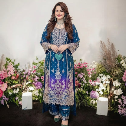 ETHNIC,Minal Khan Tie & Dye 3Pcs Luxury Lawn