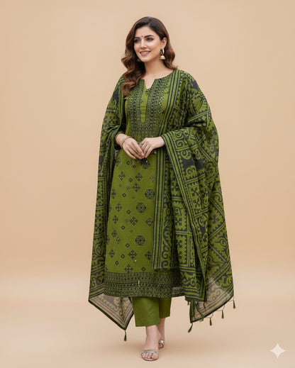 Premium lawn,cotton printed 3-pcs V-Gala Embroidery