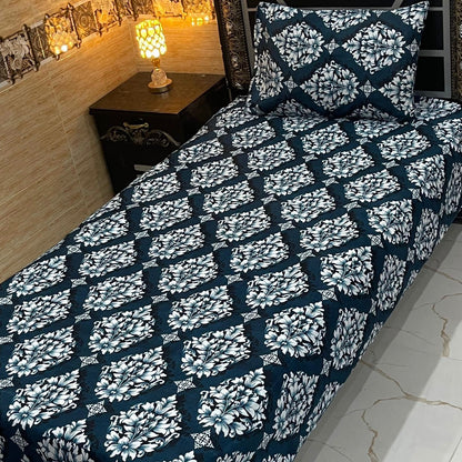Alkaram 4Pc Mix Cotton Single Pair Bedsheets  4 colours