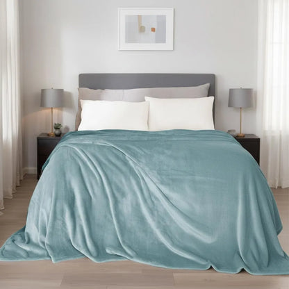 Turquoise fleece double bed blanket